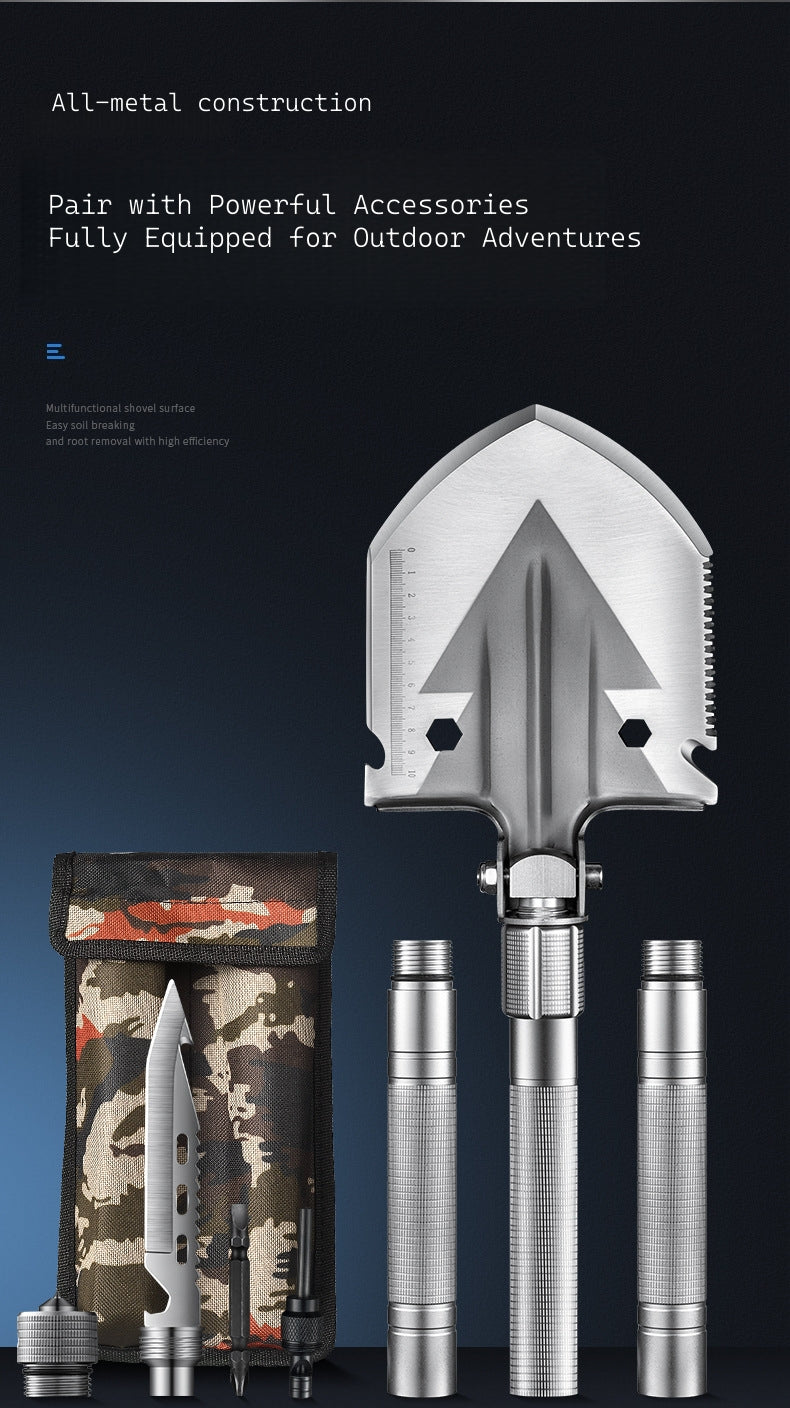 New Outdoor Folding Multi-Functional Military Shovel for Vehicles - Manganese Steel Chinese Shovel for Fishing and Camping