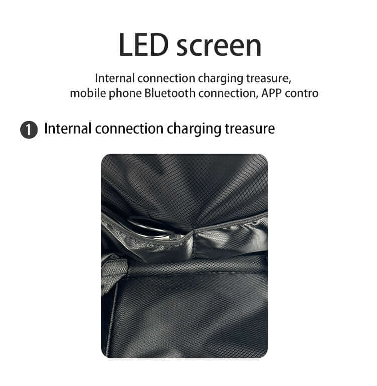 New LED Backpack with Bluetooth Transmitter - Full-Color Motorcycle Style Cycling Hiking Backpack for Men and Women - Smart Dual-Shoulder Bag DIY