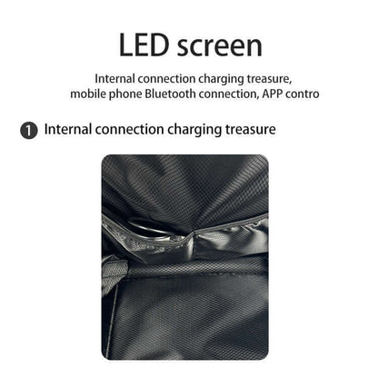 New LED Backpack with Bluetooth Transmitter - Full-Color Motorcycle Style Cycling Hiking Backpack for Men and Women - Smart Dual-Shoulder Bag DIY