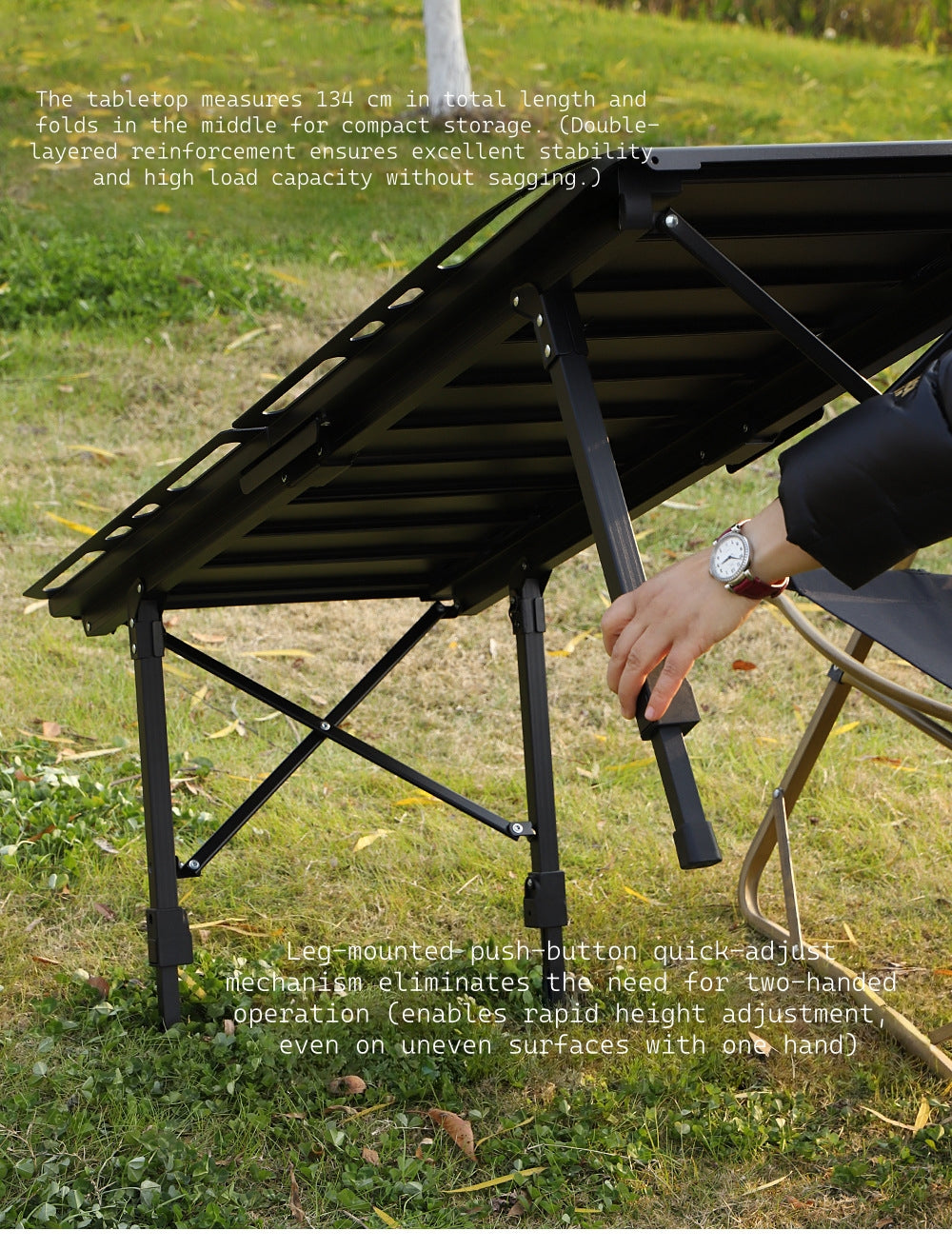 New GuideSeries Outdoor Camping Aluminum Alloy IGT5 Unit Folding Table Semi-Automatic BL028 Table