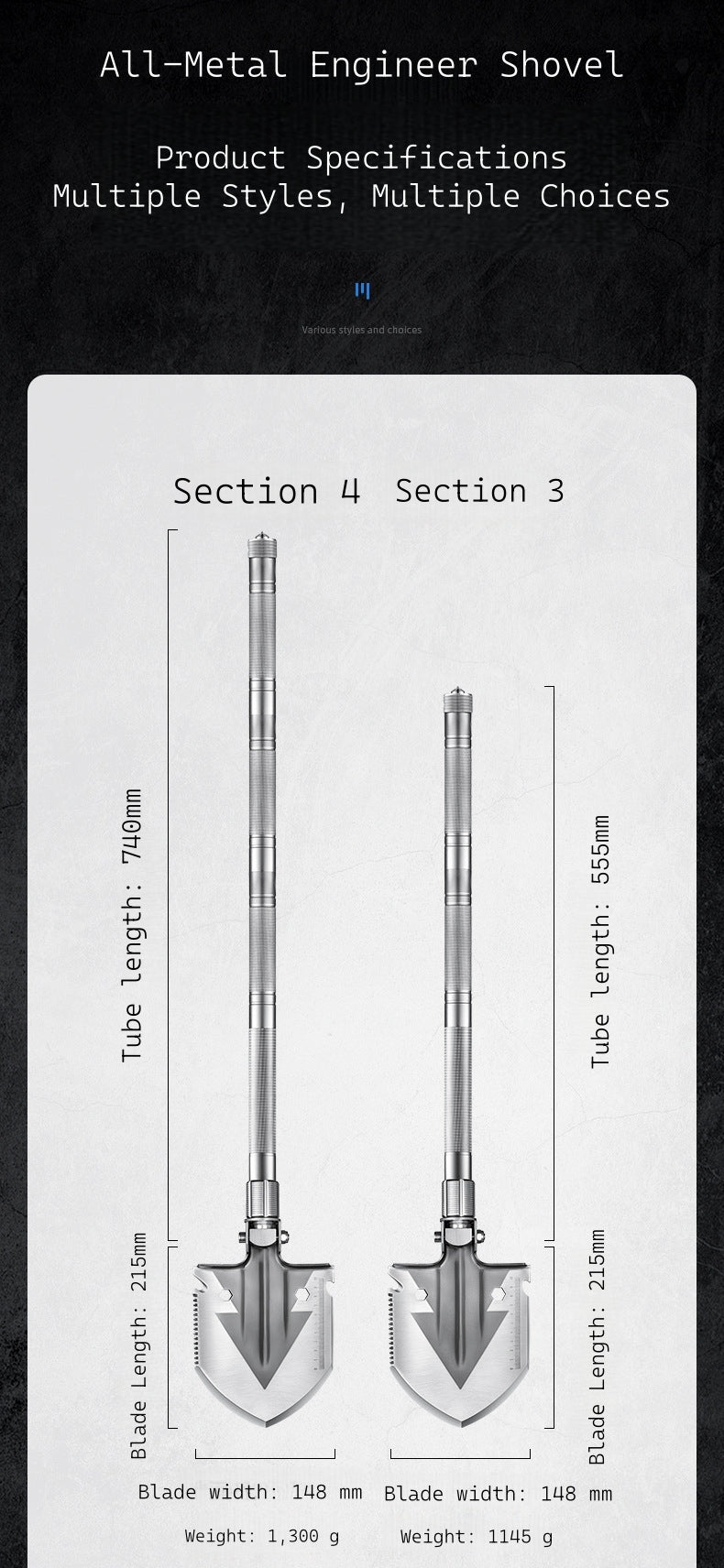 New Outdoor Folding Multi-Functional Military Shovel for Vehicles - Manganese Steel Chinese Shovel for Fishing and Camping