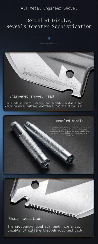 New Outdoor Folding Multi-Functional Military Shovel for Vehicles - Manganese Steel Chinese Shovel for Fishing and Camping