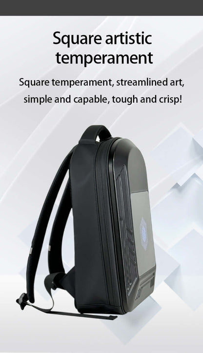 New LED Backpack with Bluetooth Transmitter - Full-Color Motorcycle Style Cycling Hiking Backpack for Men and Women - Smart Dual-Shoulder Bag DIY