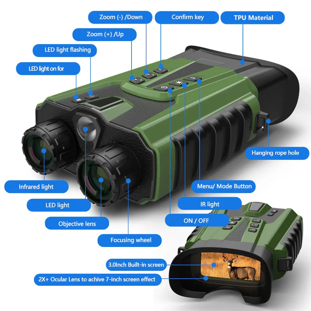 2025 New Hit High-Definition Photo & Video Binoculars for Birdwatching Portable Outdoor Low-Light Full-Color Night Vision Device