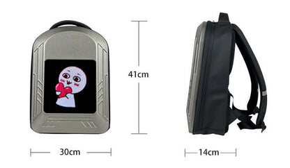 New LED Backpack with Bluetooth Transmitter - Full-Color Motorcycle Style Cycling Hiking Backpack for Men and Women - Smart Dual-Shoulder Bag DIY