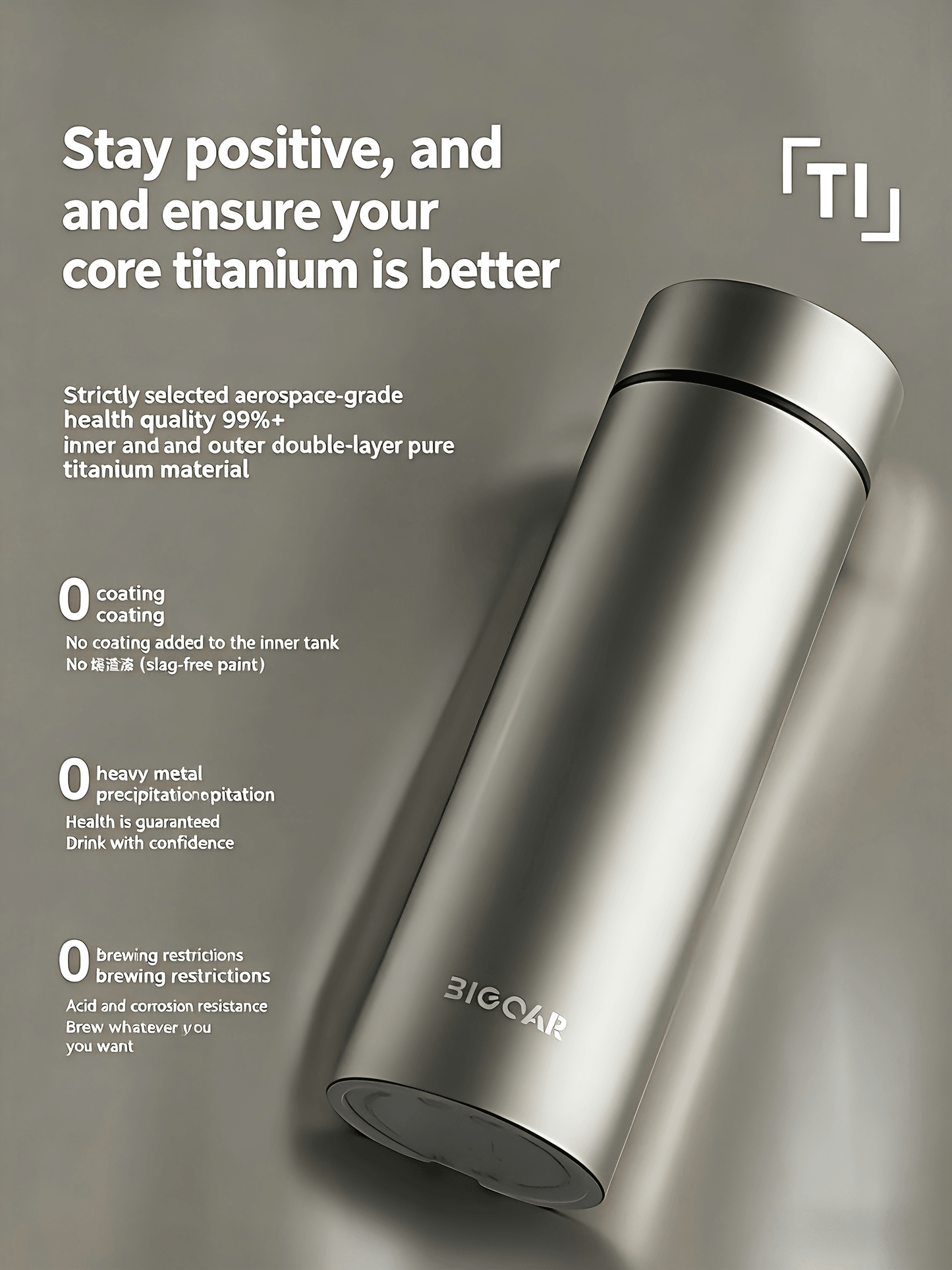 GearMoor Deep Space Gray Titanium Tumbler | Insulated Cold Cup | 16.9 oz