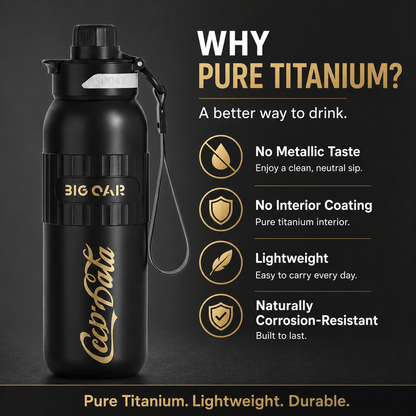 Pure Titanium Insulated Water Bottle 20.2 oz | Leakproof Travel Bottle