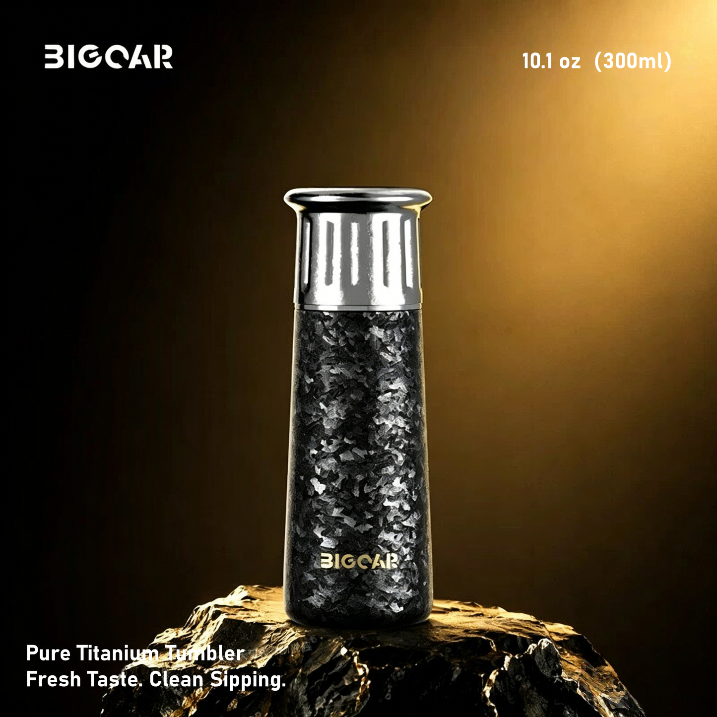 Black Series Titanium Tumbler | 100% TA1 Ultra-Light Luxury | GEARMOOR