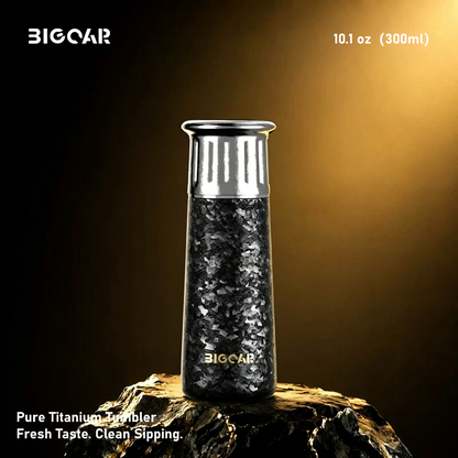 Black Series Titanium Tumbler | 100% TA1 Ultra-Light Luxury | GEARMOOR