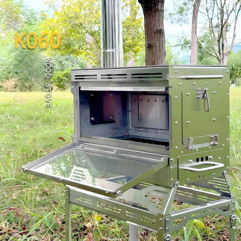 Outdoor Camping Stainless Steel Wood-Burning Stove Portable Multi-Functional Heater for Camping and Tents