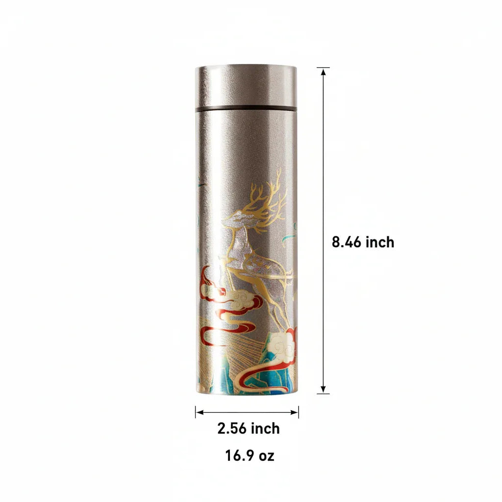 GearMoor Cloud Deer Titanium Tumbler | Insulated Cold Cup Tea Separator | 16.9 oz