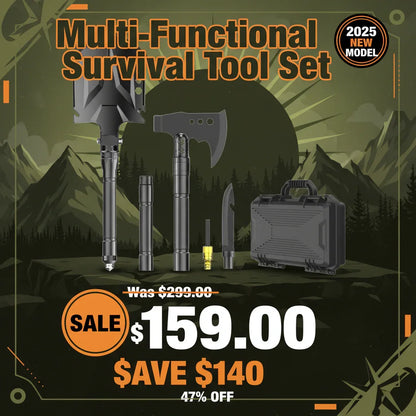 2025 New Model Outdoor Engineer Shovel Axe Hammer Headlamp Set - Multi-Functional Folding Survival Tool