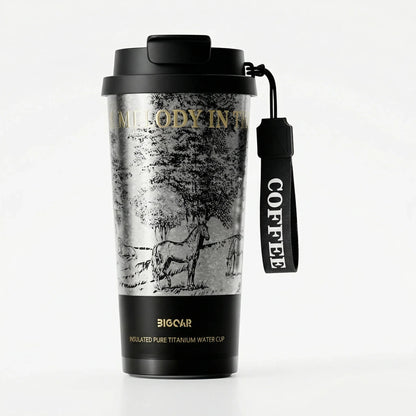 GearMoor Year of Horse Titanium Tumbler | Dark Horse Forest Collector's Cold Cup | 17.6 oz