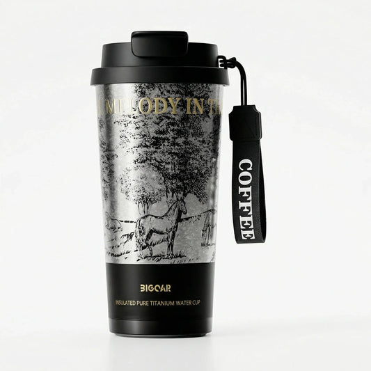 GearMoor Year of Horse Titanium Tumbler – Premium Gift Box, Zodiac Collector Gift for Tea Lovers