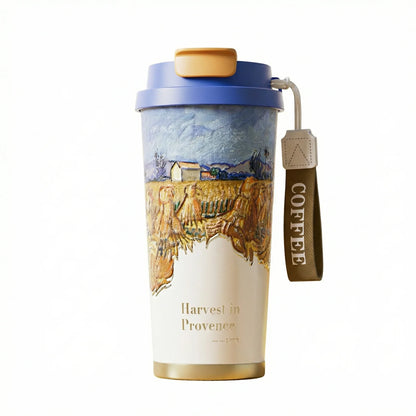 GearMoor Van Gogh Landscape Titanium Tumbler | Insulated Cold Cup for Women | 17.6 oz