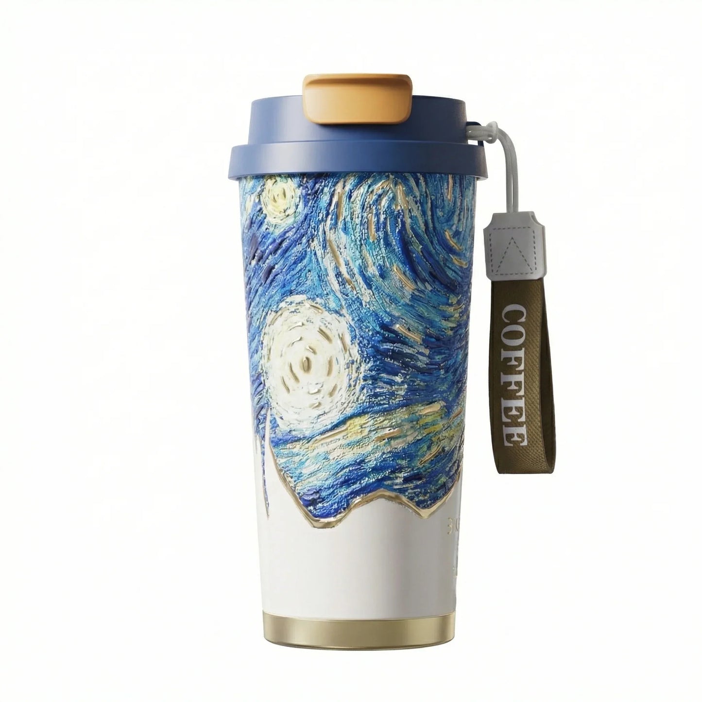 GearMoor Van Gogh Starry Night Titanium Tumbler | Insulated Cold Cup for Women | 17.6 oz