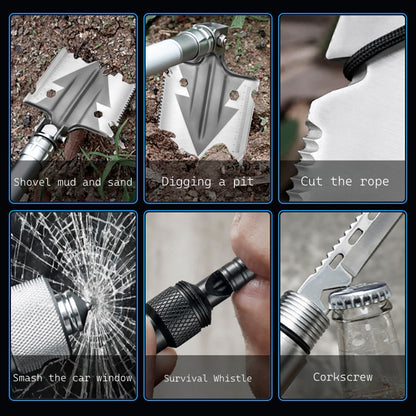 New Outdoor Folding Multi-Functional Military Shovel for Vehicles - Manganese Steel Chinese Shovel for Fishing and Camping