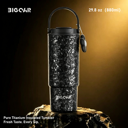 Black Series Titanium Tumbler | 100% TA1 Ultra-Light Luxury | GEARMOOR