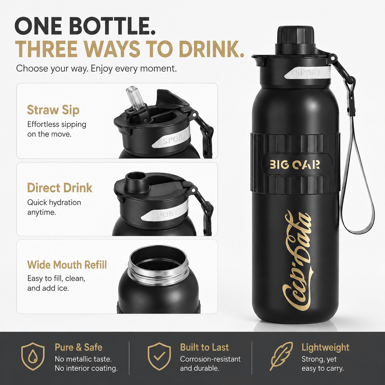 Pure Titanium Insulated Water Bottle 20.2 oz | Leakproof Travel Bottle