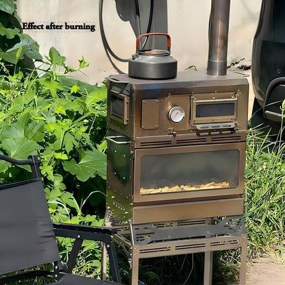 Outdoor Camping Stainless Steel Wood-Burning Stove Portable Multi-Functional Heater for Camping and Tents