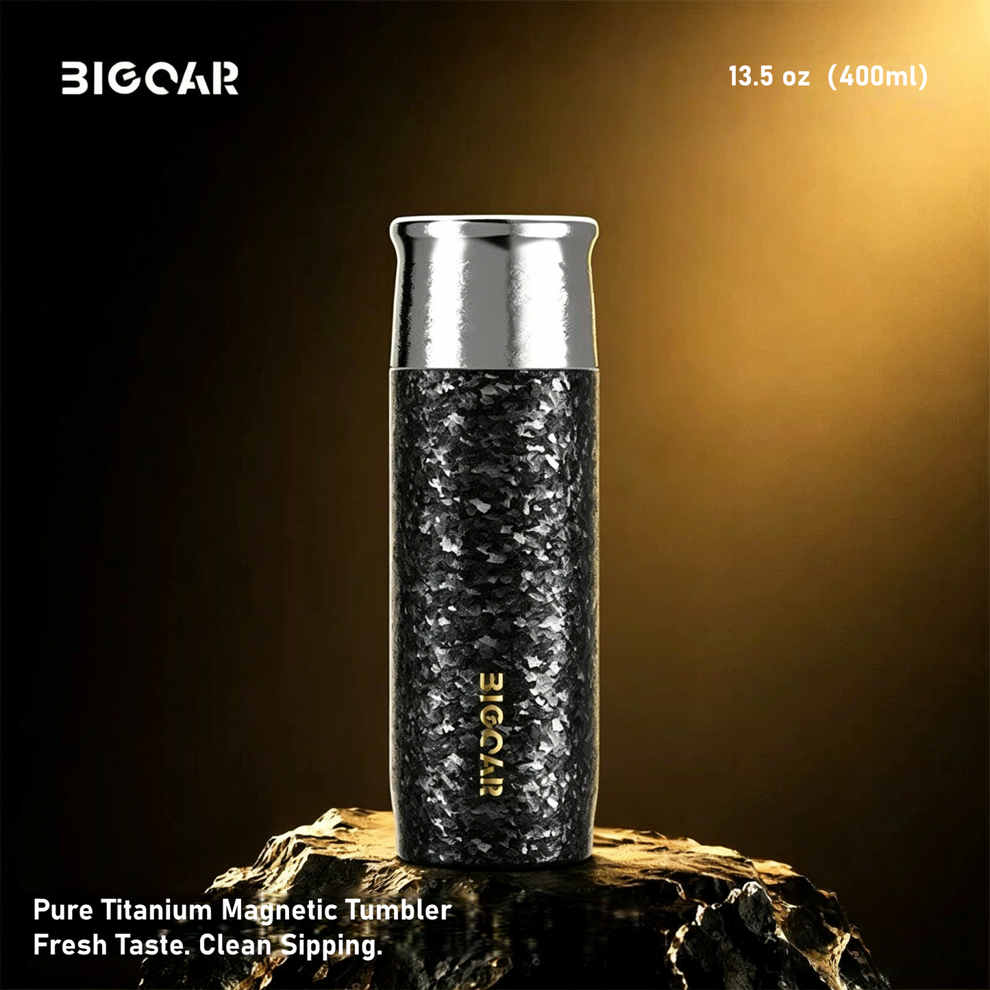 Black Series Titanium Tumbler | 100% TA1 Ultra-Light Luxury | GEARMOOR