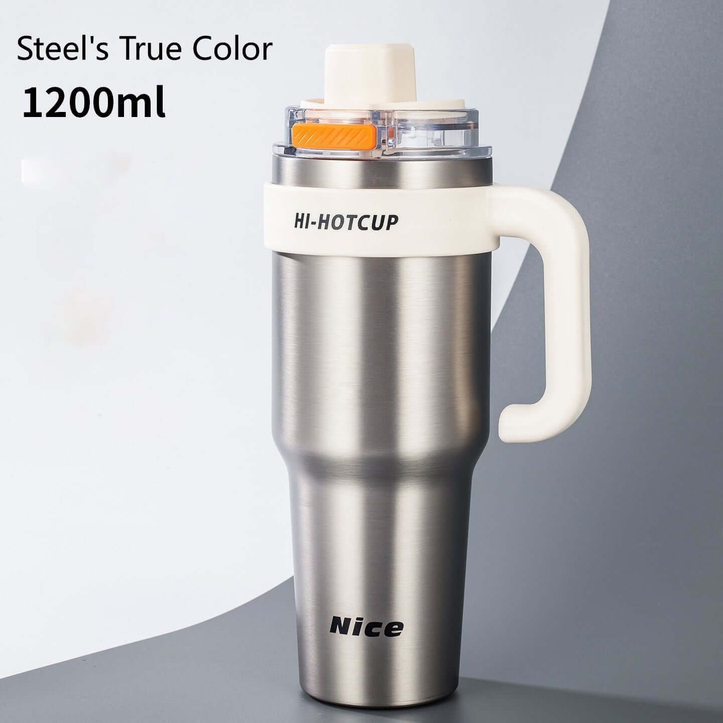 Giant Insulated Ice King Cup Large-Capacity Insulated Mug for Men Ceramic Liner with Straw Car-Mounted Water Cup