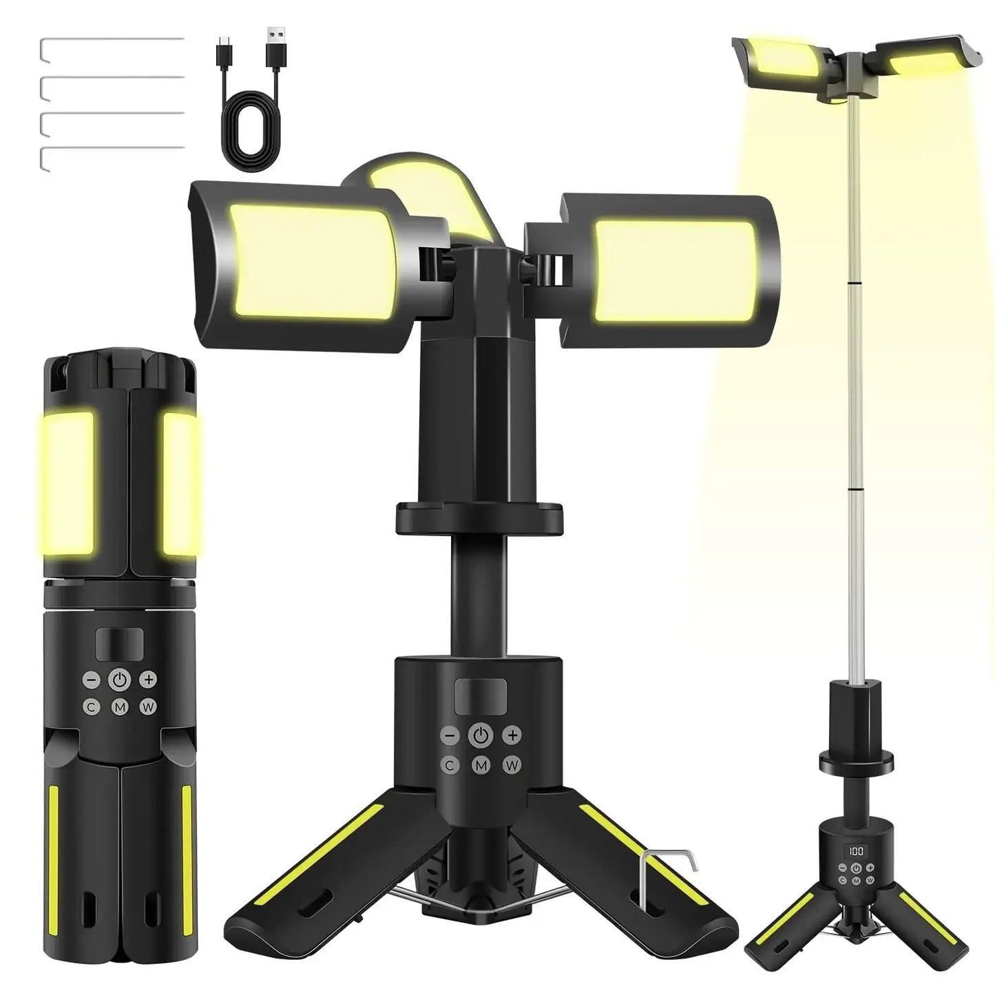 2025 New Portable Outdoor Camping Light Rechargeable Long-Lasting Tent Light Multi-Functional Telescopic Emergency Camping Light
