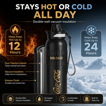 Pure Titanium Insulated Water Bottle 20.2 oz | Leakproof Travel Bottle