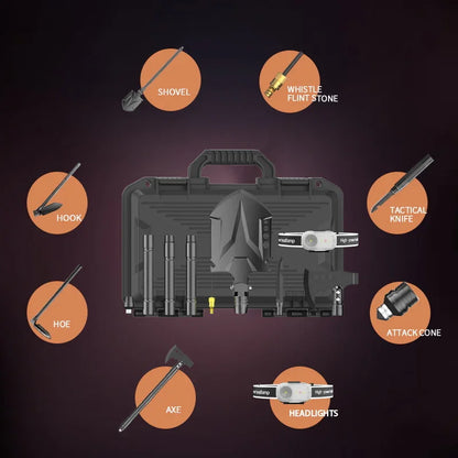 2025 New Model Outdoor Engineer Shovel Axe Hammer Headlamp Set - Multi-Functional Folding Survival Tool