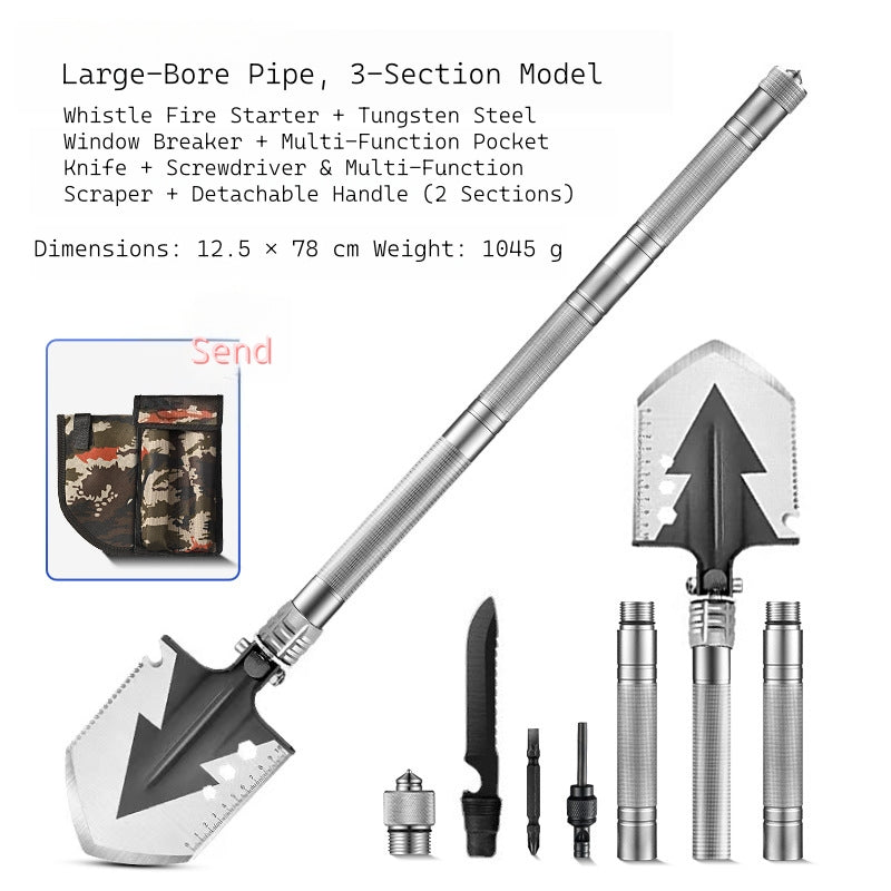 New Outdoor Folding Multi-Functional Military Shovel for Vehicles - Manganese Steel Chinese Shovel for Fishing and Camping