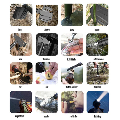 2025 New Model Outdoor Engineer Shovel Axe Hammer Headlamp Set - Multi-Functional Folding Survival Tool