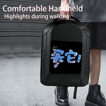 New LED Backpack with Bluetooth Transmitter - Full-Color Motorcycle Style Cycling Hiking Backpack for Men and Women - Smart Dual-Shoulder Bag DIY