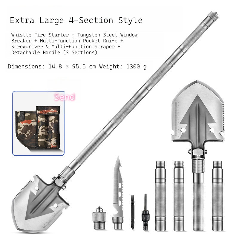 New Outdoor Folding Multi-Functional Military Shovel for Vehicles - Manganese Steel Chinese Shovel for Fishing and Camping