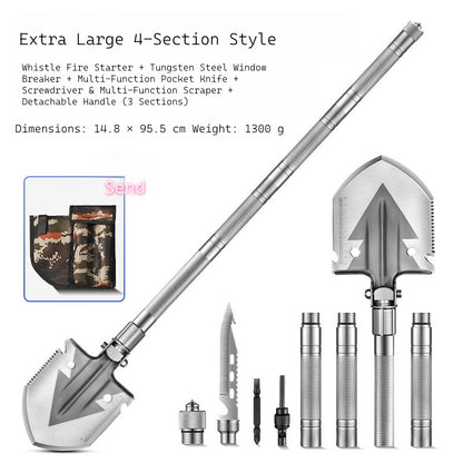New Outdoor Folding Multi-Functional Military Shovel for Vehicles - Manganese Steel Chinese Shovel for Fishing and Camping