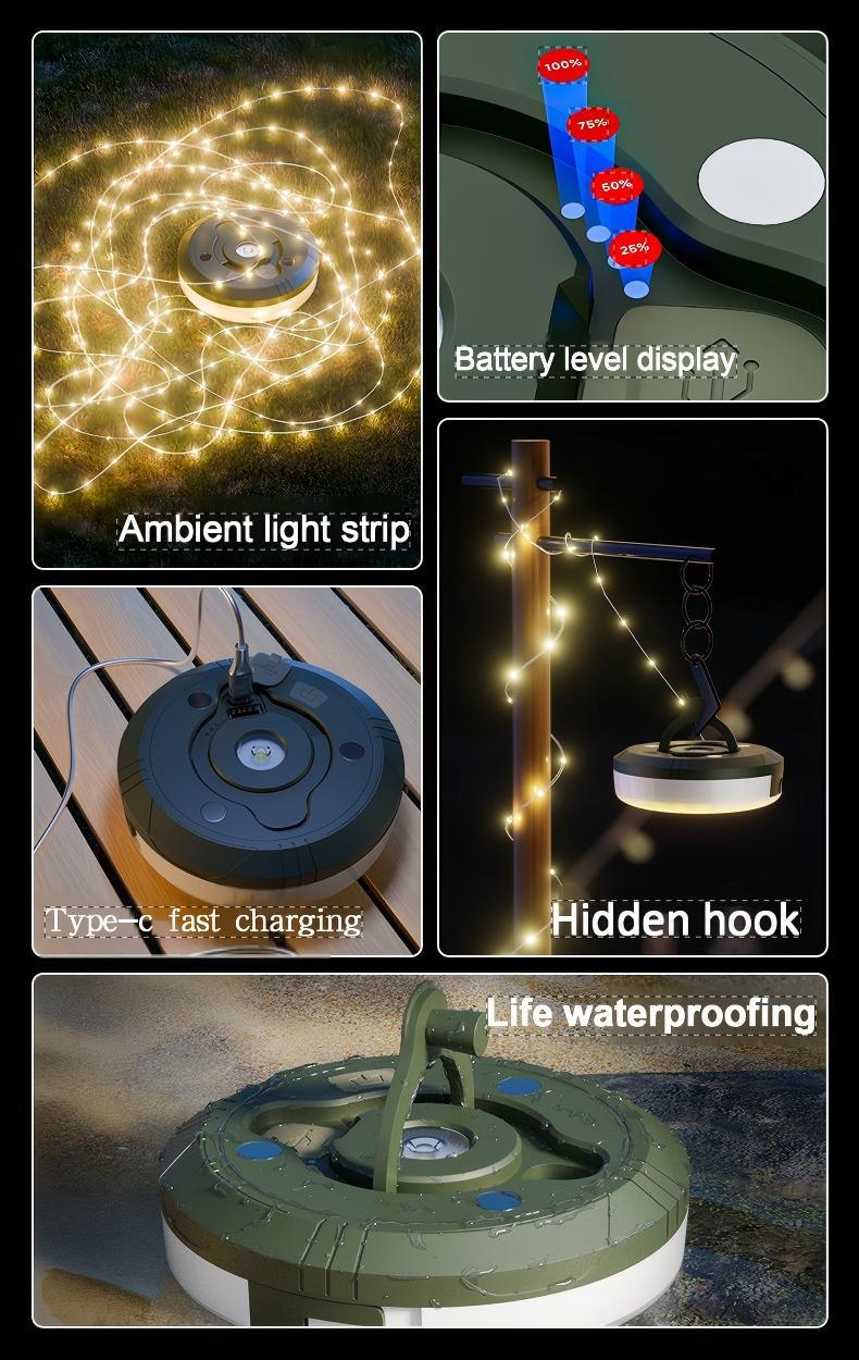 New outdoor camping light with long battery life, camping canopy tent magnetic hanging light, emergency atmosphere tape measure light