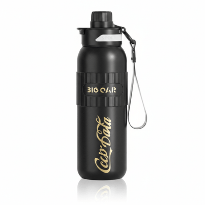BIG CAR Sport Insulated Water Bottle matte black on white background 20.2 oz