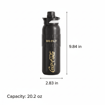 BIG CAR water bottle dimension chart 2.83 x 9.84 inches 20.2 oz capacity
