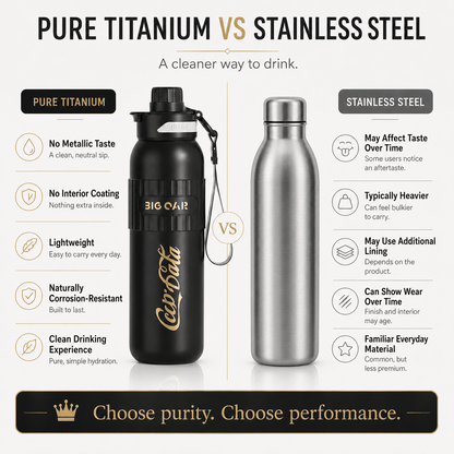 Pure Titanium Insulated Water Bottle 20.2 oz | Leakproof Travel Bottle