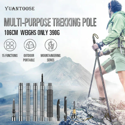 Hiking pole camping multifunctional folding camping outdoor sports supplies edc hiking pole