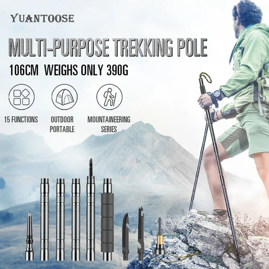 Hiking pole camping multifunctional folding camping outdoor sports supplies edc hiking pole