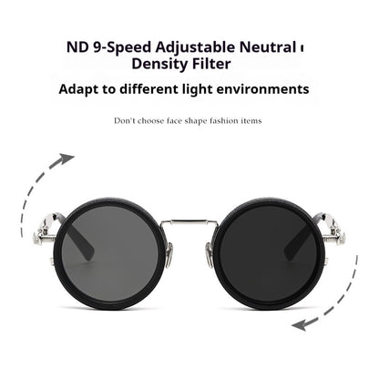 New Retro Punk Style ND9 Adjustable Neutral Density Sunglasses Fishing & Driving Filter Personalized Polarized Sunglasses
