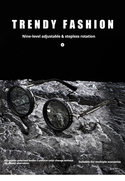 New Retro Punk Style ND9 Adjustable Neutral Density Sunglasses Fishing & Driving Filter Personalized Polarized Sunglasses