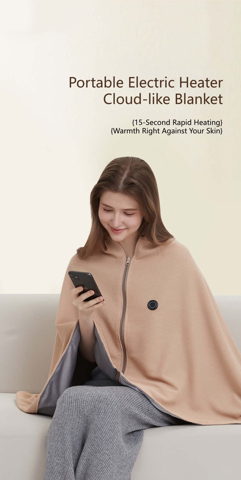 USB Portable Heated Shawl-Stay Warm Anywhere, Anytime