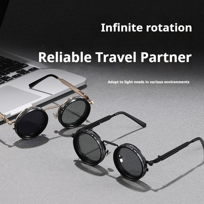 New Retro Punk Style ND9 Adjustable Neutral Density Sunglasses Fishing & Driving Filter Personalized Polarized Sunglasses