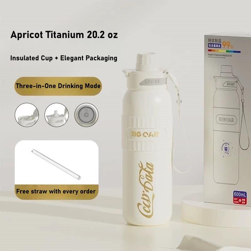 BIG CAR sport water bottle black white gold logo GearMoor