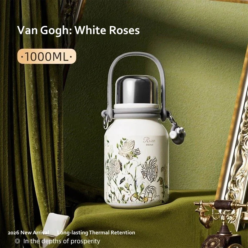 GearMoor Van Gogh Titanium Water Bottle | Large Insulated Cooler | 33.8 & 50.7 oz