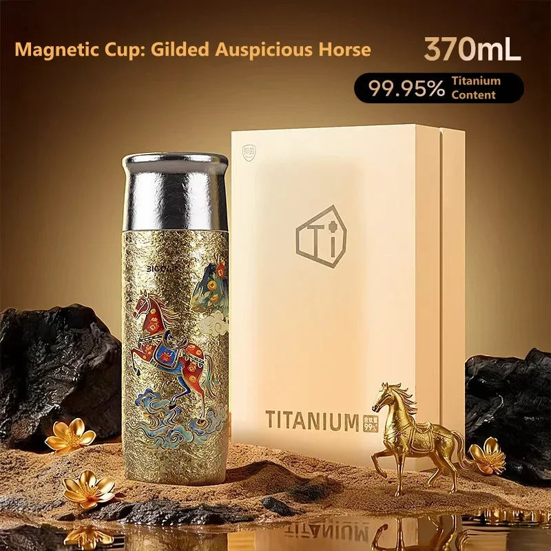 GearMoor Luxury Titanium Tumbler | Chinese Heritage Art Cup | 12.5 oz