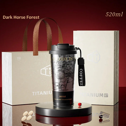 GearMoor Year of Horse Titanium Tumbler | Dark Horse Forest Collector's Cold Cup | 17.6 oz