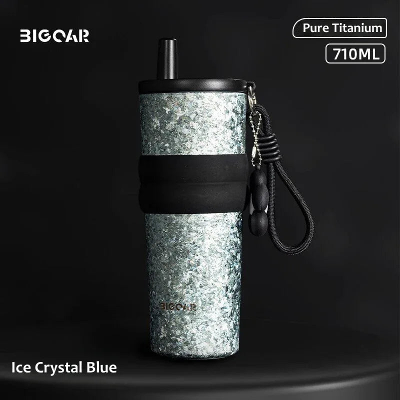 Titanium Insulated Straw Tumbler – 24 oz Car Cup