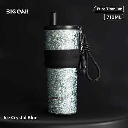 Titanium Insulated Straw Tumbler – 24 oz Car Cup
